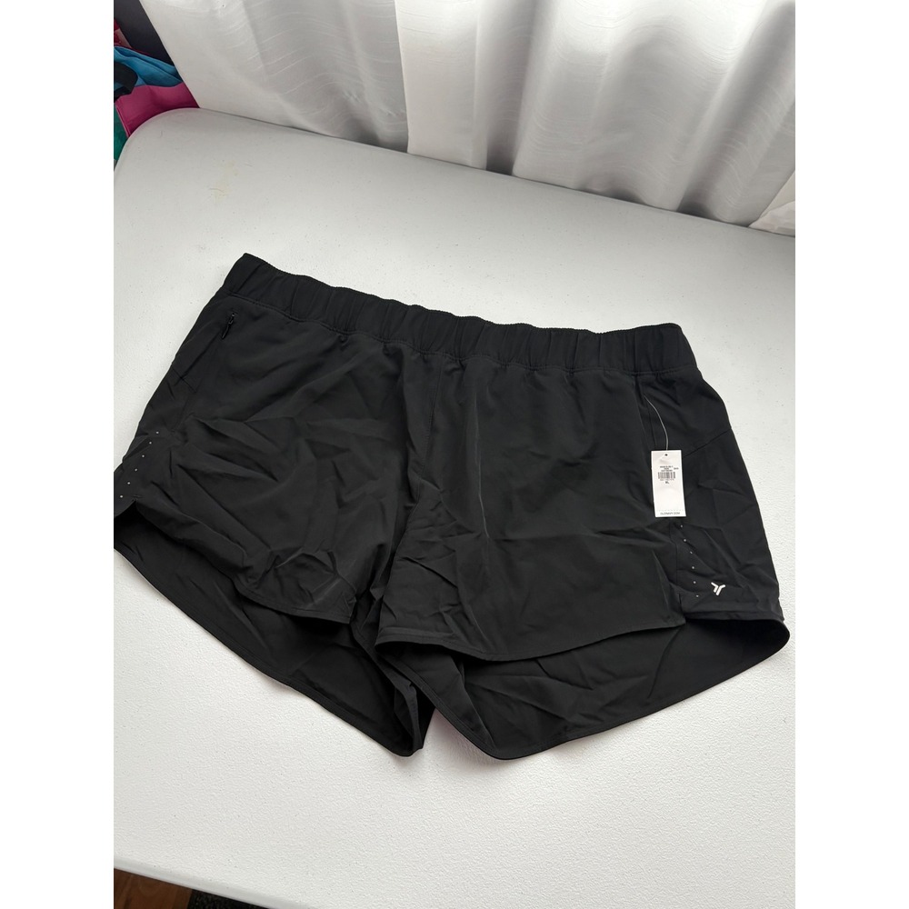 Old Navy Active Womens XL Black Quick Dry Running Shorts Zip Pocket 855916-00-1